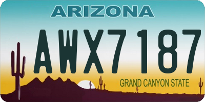 AZ license plate AWX7187