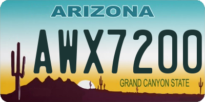 AZ license plate AWX7200
