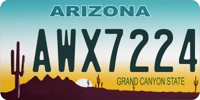 AZ license plate AWX7224