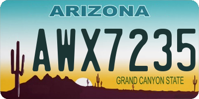 AZ license plate AWX7235