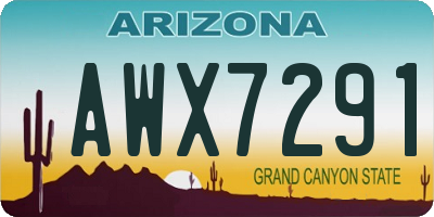AZ license plate AWX7291