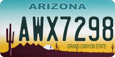 AZ license plate AWX7298