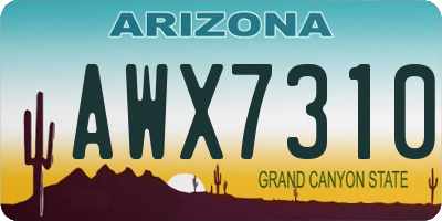 AZ license plate AWX7310