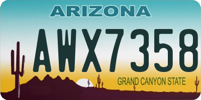 AZ license plate AWX7358