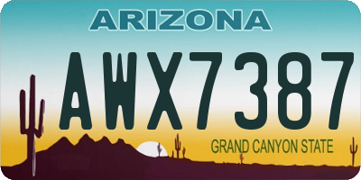 AZ license plate AWX7387