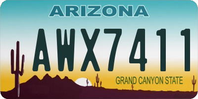 AZ license plate AWX7411