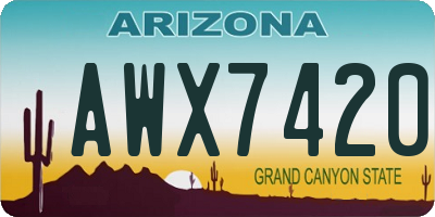 AZ license plate AWX7420