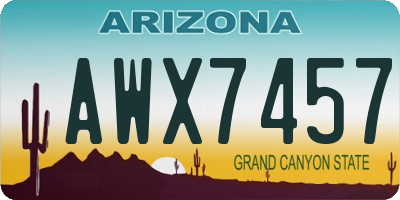 AZ license plate AWX7457