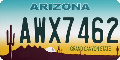 AZ license plate AWX7462