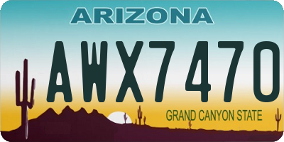 AZ license plate AWX7470