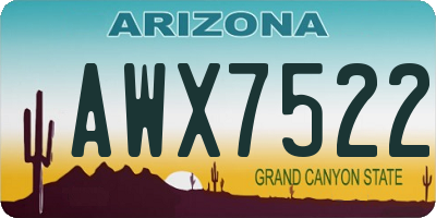 AZ license plate AWX7522