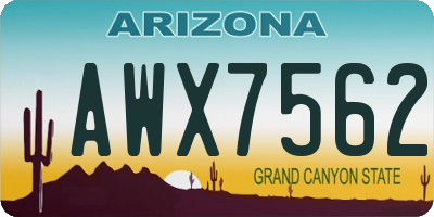 AZ license plate AWX7562