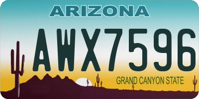 AZ license plate AWX7596