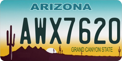 AZ license plate AWX7620