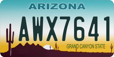 AZ license plate AWX7641