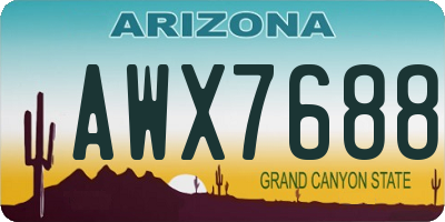 AZ license plate AWX7688