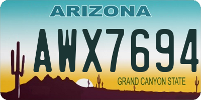 AZ license plate AWX7694