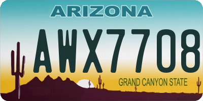AZ license plate AWX7708
