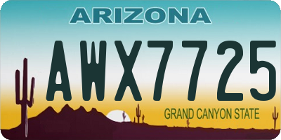 AZ license plate AWX7725