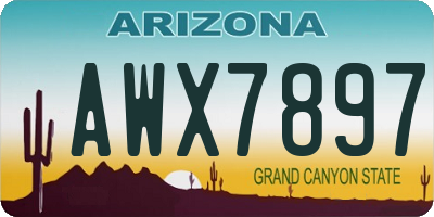 AZ license plate AWX7897