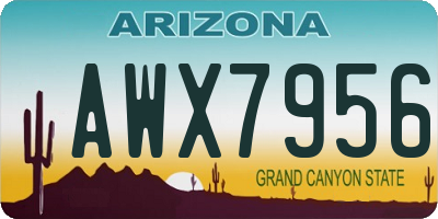 AZ license plate AWX7956