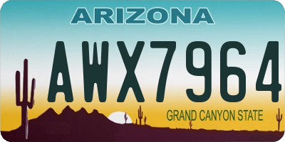 AZ license plate AWX7964