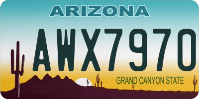 AZ license plate AWX7970