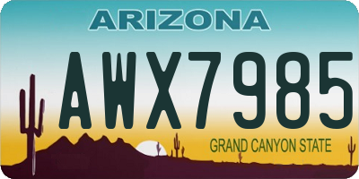 AZ license plate AWX7985