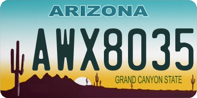 AZ license plate AWX8035