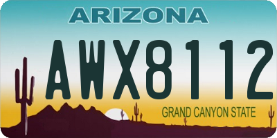 AZ license plate AWX8112