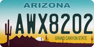 AZ license plate AWX8202