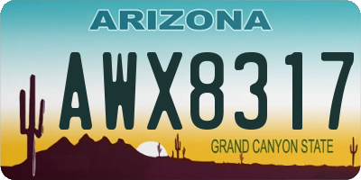 AZ license plate AWX8317