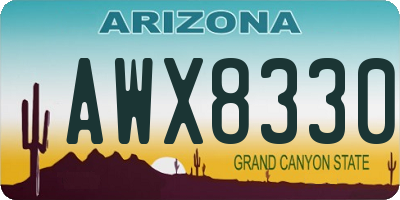 AZ license plate AWX8330