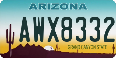 AZ license plate AWX8332