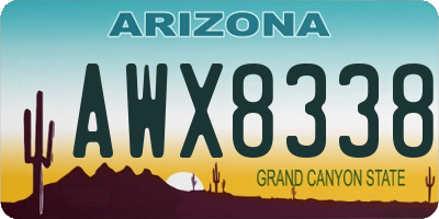 AZ license plate AWX8338