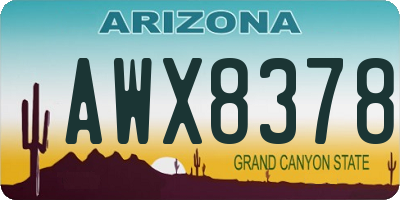 AZ license plate AWX8378