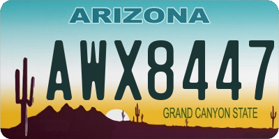 AZ license plate AWX8447