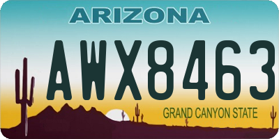 AZ license plate AWX8463