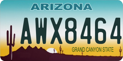 AZ license plate AWX8464