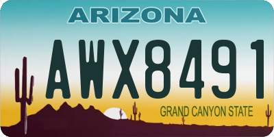 AZ license plate AWX8491