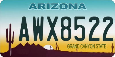 AZ license plate AWX8522