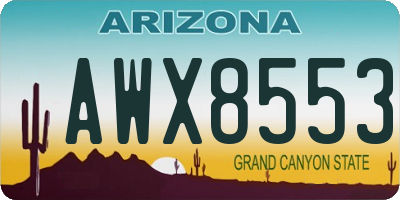 AZ license plate AWX8553