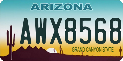 AZ license plate AWX8568
