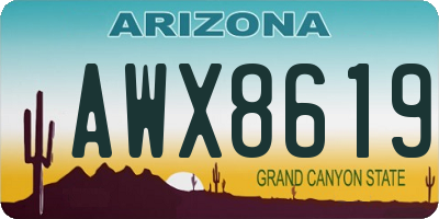 AZ license plate AWX8619