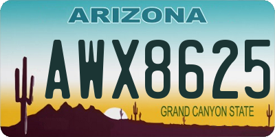 AZ license plate AWX8625