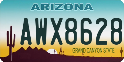 AZ license plate AWX8628