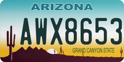 AZ license plate AWX8653