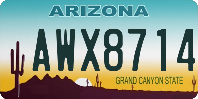 AZ license plate AWX8714