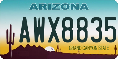 AZ license plate AWX8835