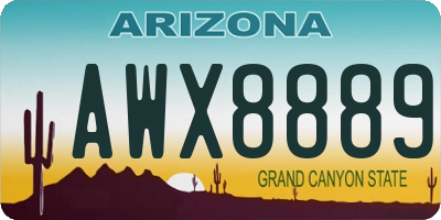 AZ license plate AWX8889